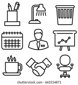 office thin line icon set