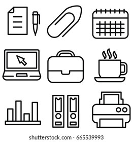 office thin line icon set