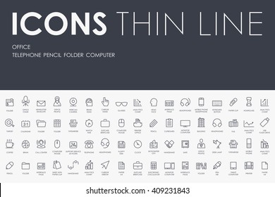 office Thin Line Icons