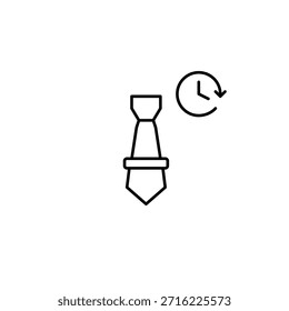 Hora y reloj de la oficina. Horas de trabajo, gestión de plazos. Calendario de reuniones de negocios. Icono de Vector de trazo perfecto y editable