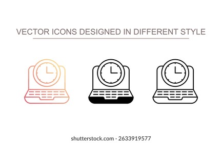 Office Time Clock icon design with white background stock illustration
