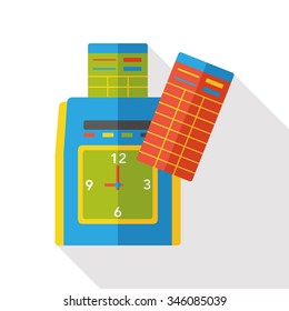 office Time clocks flat icon