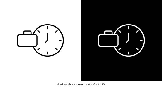 Office time icon art Illustrations. premium line icons