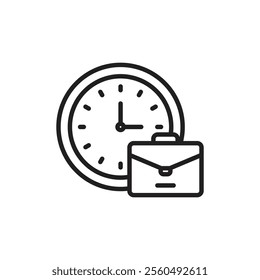 Office time icon Black and white logo