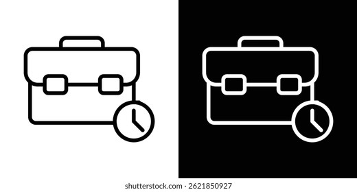 Office time icon concept stroke on white background