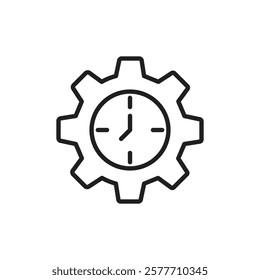 Office time icon Flat simple outline