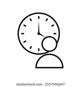 Office time icon Isolated flat vector in outline