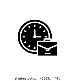 Office time icon Isolated flat vector in outline