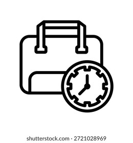 Office time icon, Line Vector graphics