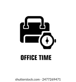 Icono de tiempo de oficina o diseño de logotipo de símbolo de signo aislado Ilustración vectorial - Vector de estilo de línea de alta calidad adecuado para diseñadores, desarrolladores web, pantallas y Sitios web