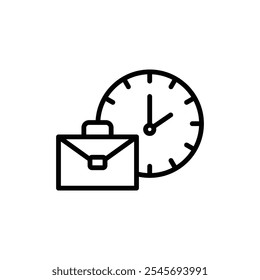 Office time icon logo sign set vector outline