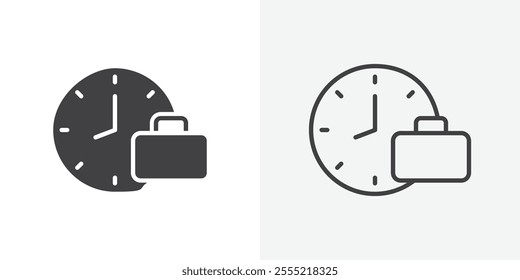 Office time icon. outlined vector style.