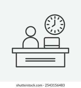 Office time icon set. vector illustration.