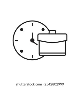 Office time icon simple black line style.