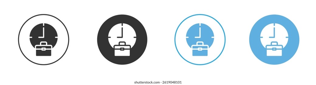 Office time icon simple flat vector icon pack