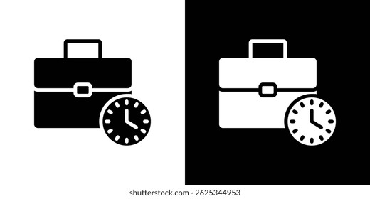 Office time icon simple line vector. Symbol, logo.