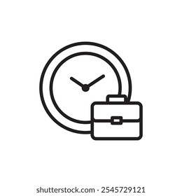 Office time icon Simple thin outline