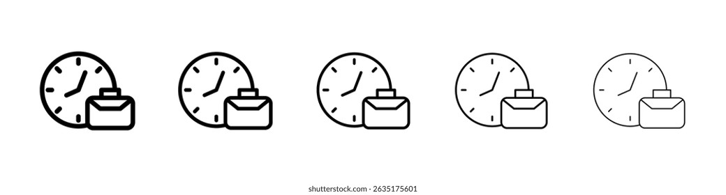 Office time icon Simple thin line flat symbol