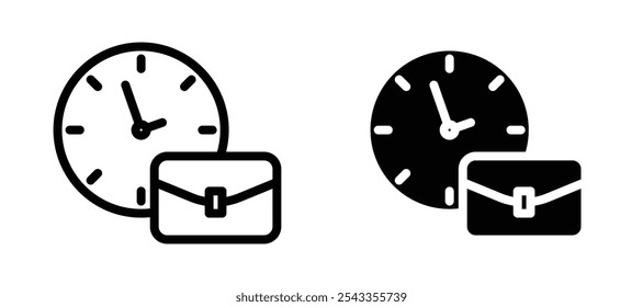 Office time icon symbol collection on white background.