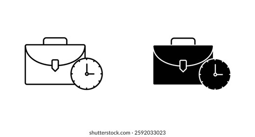 Office time icon symbol collection on white background.