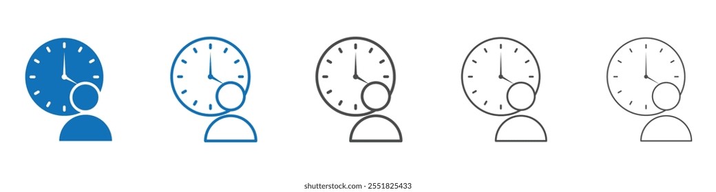 Office time icon vector set collection for web