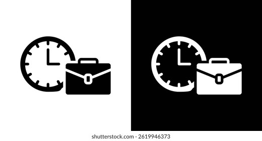 Office time icon vector, solid logo illustration, pictogram