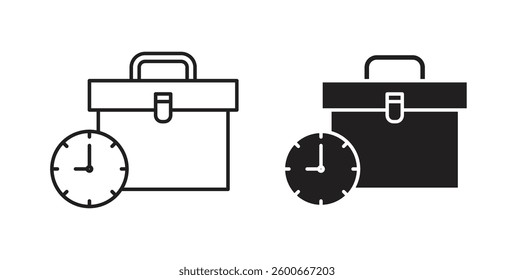 Office time icons graphics set vectors