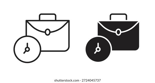 Design des Logos für Bürozeitsymbole, Piktogramm-Symbole