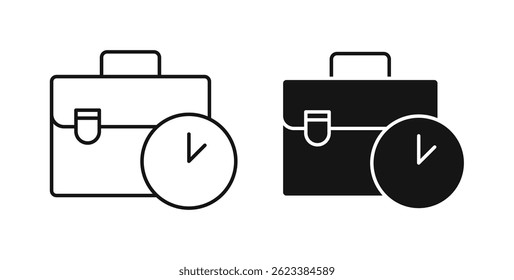 Office time icons on white background for web