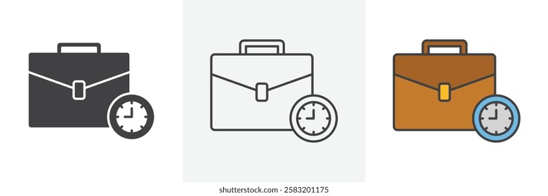 Office time icons pack for website designs