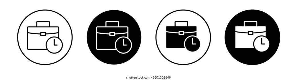 Office time icons vectors graphics collection