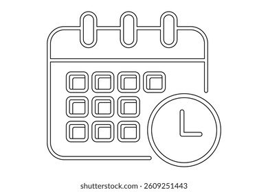 Office Time Planning Icon, calendar icon, time management, schedule icon, event planner