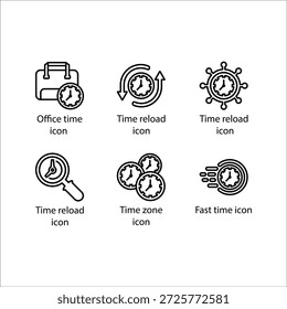 Hora do escritório, Hora de recarga, Hora, fuso horário, Hora rápida, ícone