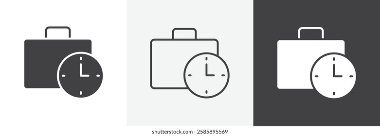 Office time vector icons collection graphic designs for ui designs