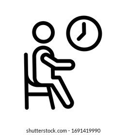 office time vector thin line icon 