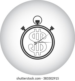 Office timer clock simple icon  on round background