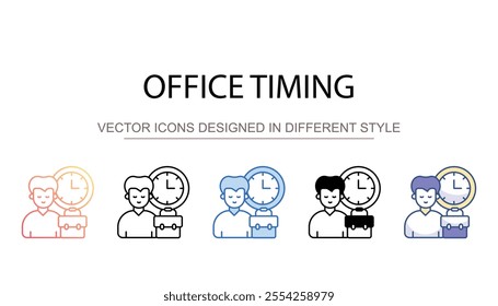 Office Timing icon design with white background stock illustration