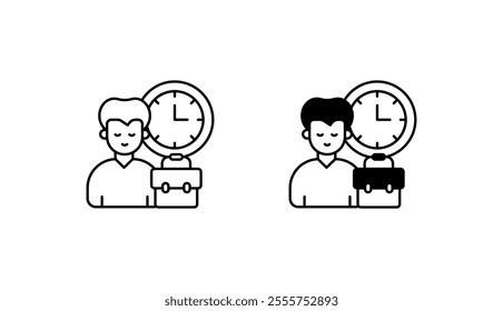 Office Timing icon design with white background stock illustration