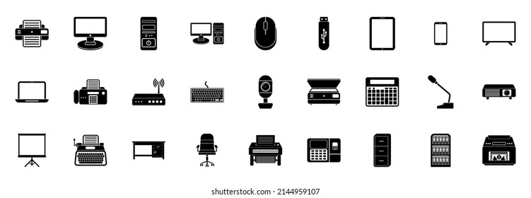 office tool icon set, office tool vector set sign symbol