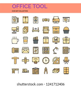 Office Tool Icons Set. UI Pixel Perfect Well-crafted Vector Thin Line Icons. The illustrations are a vector.