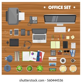 Office Tools And Devices Set