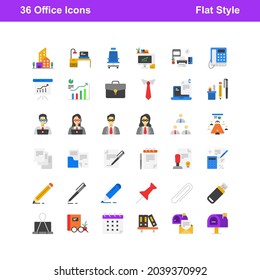 office tools icon designed in colorful style and flat style