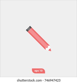 Office tools icon, pencil symbol, flat vector and trendy illustration sign