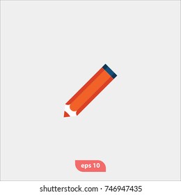 Office tools icon, pencil symbol, flat vector and trendy illustration sign