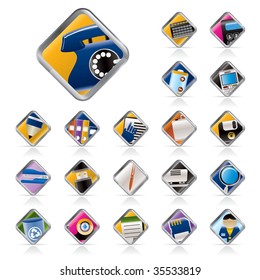 Office tools icons -  vector icon set 3