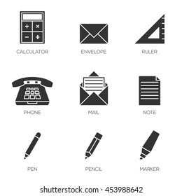 Office tools icons vol 2. Business office equipments and tools