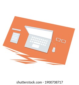 office tools illustration vector flat