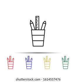 office tools multi color style icon. Simple thin line, outline vector of web icons for ui and ux, website or mobile application