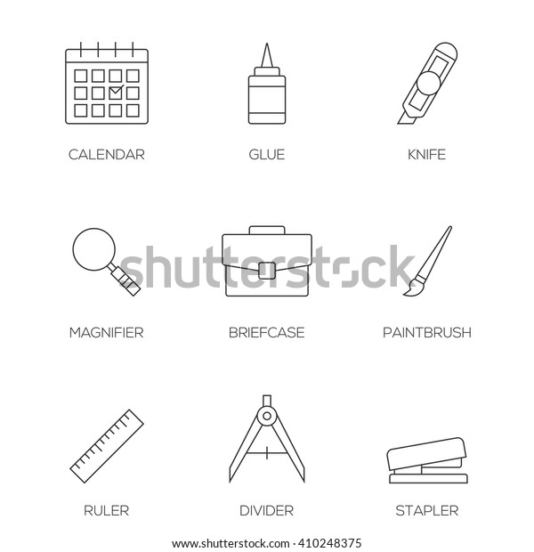 Office tools outline icons vol\
3