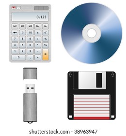 Office tools and storage devices, vector